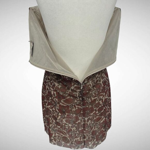 Bec + Bridge Priya Hibiscus Floral Ruched Strapless Mini Dress Size US 10 AUS 14 - Picture 6 of 9